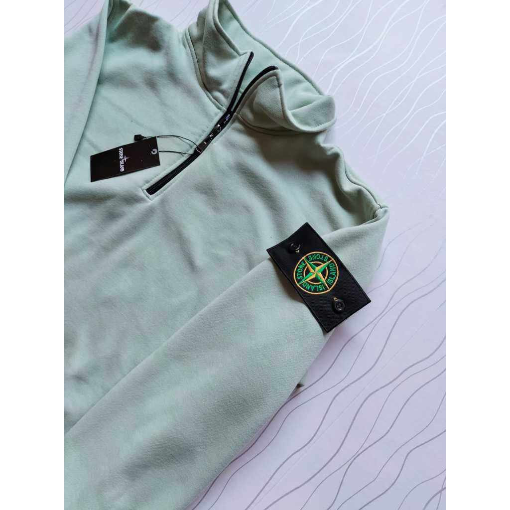 Sweater Halfzipper Stone Island Ribbing Original | Jacket High Quality Pria Wanita Branded