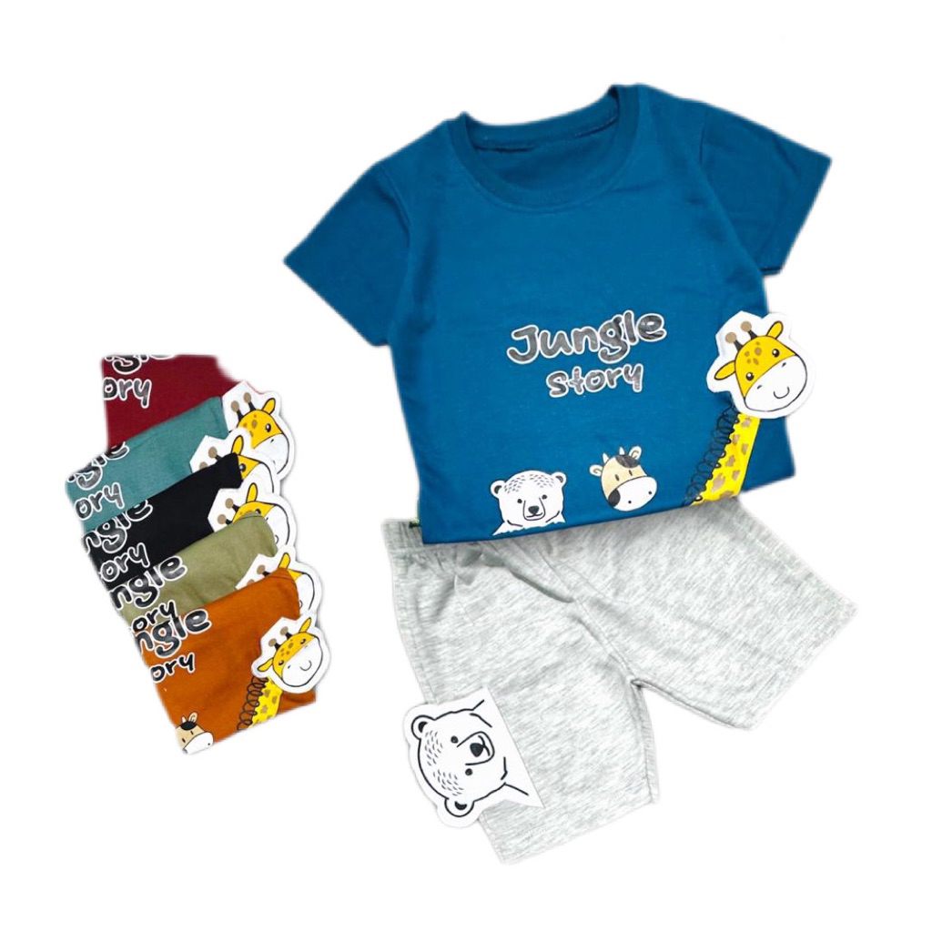 Setelan bayi cowok garis2 HOODIE kaos rompi celana jeans KEREN simple PESTA merah oren kuning