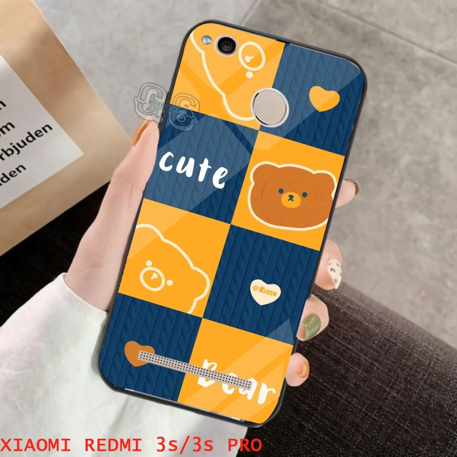 Case Xiaomi Redmi 3/3s/3s Pro [ bear 2 ] Aneka casing, case, kondom hp, custom case, case aesthetic 