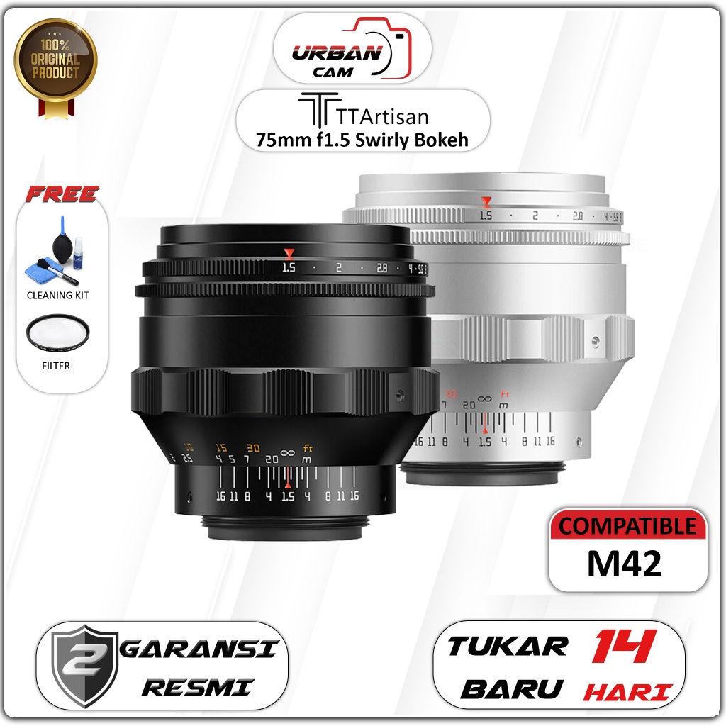 TTArtisan 75mm F1.5 Swirly Bokeh Full Frame For M42