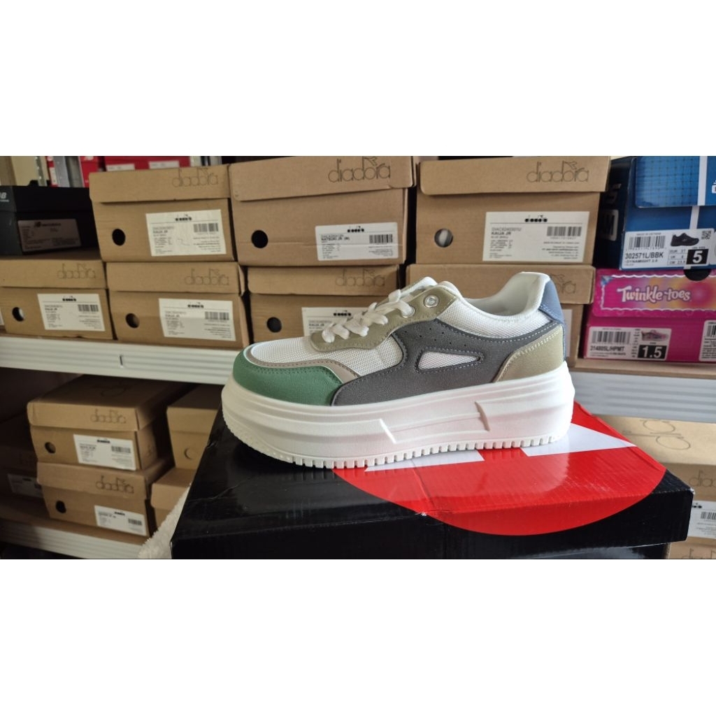 Airwalk Women Dina Off White/Green Sepatu Sneakers Perempuan Original| Women's Sneakers Original