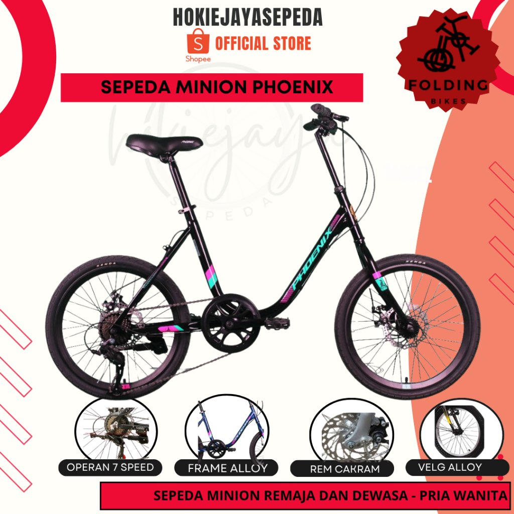 PHOENIX Sepeda MINION 20" 7 Speed I untuk Pria - Wanita usia Remaja sampai Dewasa