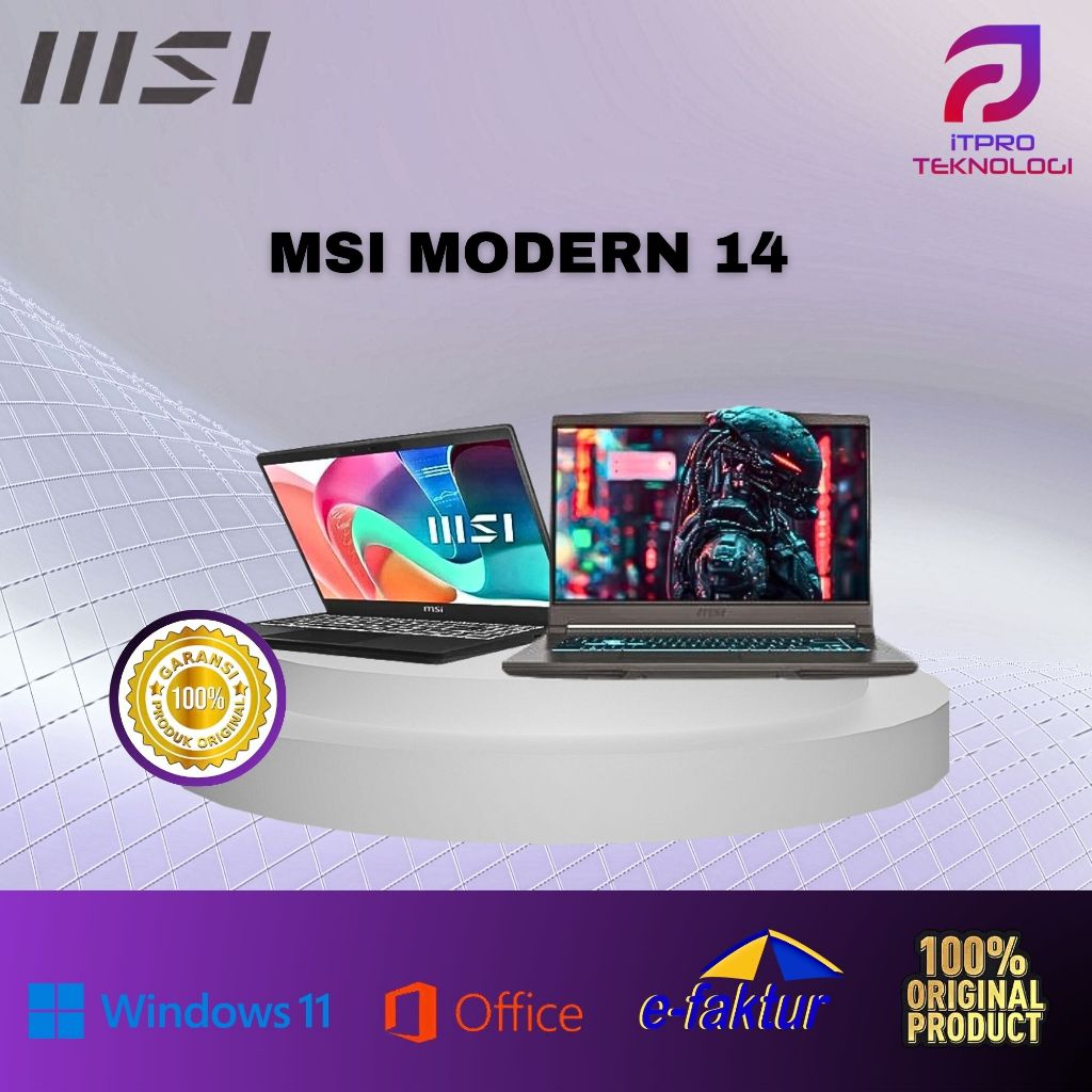 MSI MODERN 14 Core I5-1334 8GB 512GB 14" FHD IPS W11+OHS