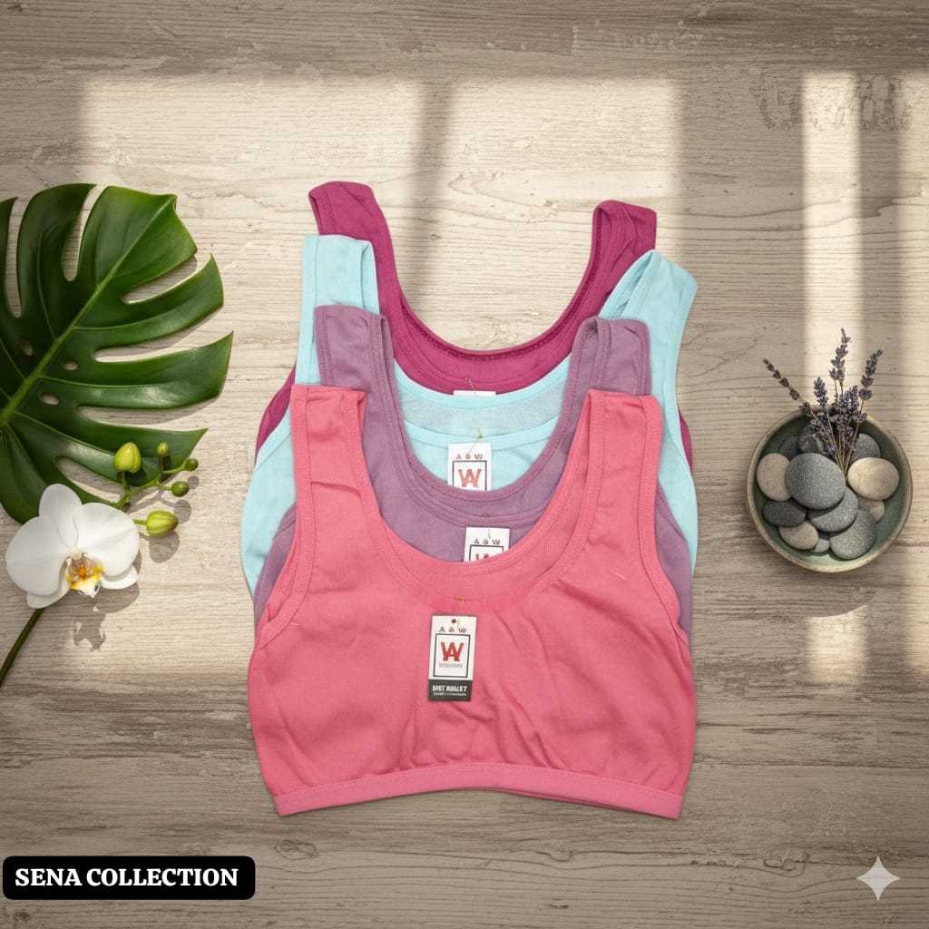 12 Pcs Miniset Motif Polos Anak Remaja SD/SMP Bra Miniset Remaja