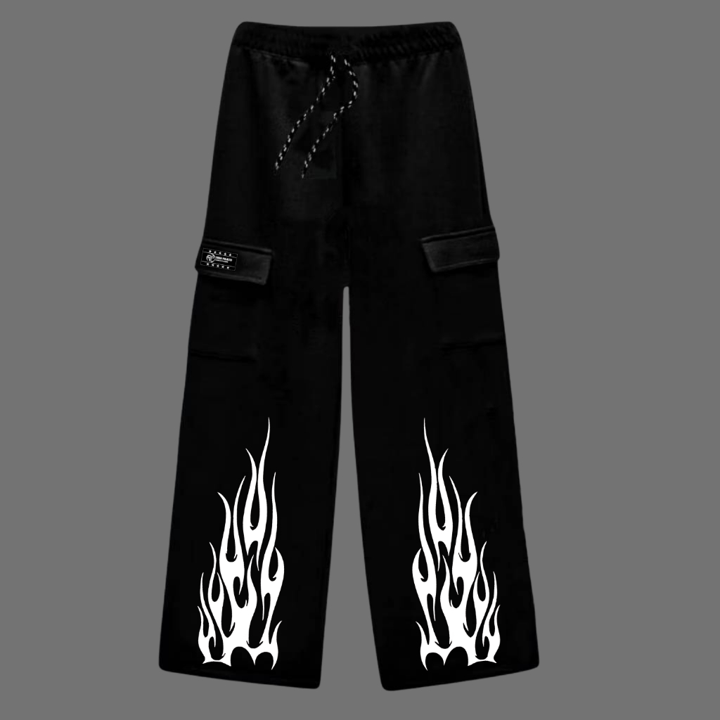 Celana Cargo Pria Fleece Korean Style 2025 Brand Eunoia Projectid Celana Panjang Cargo Warna Hitam B