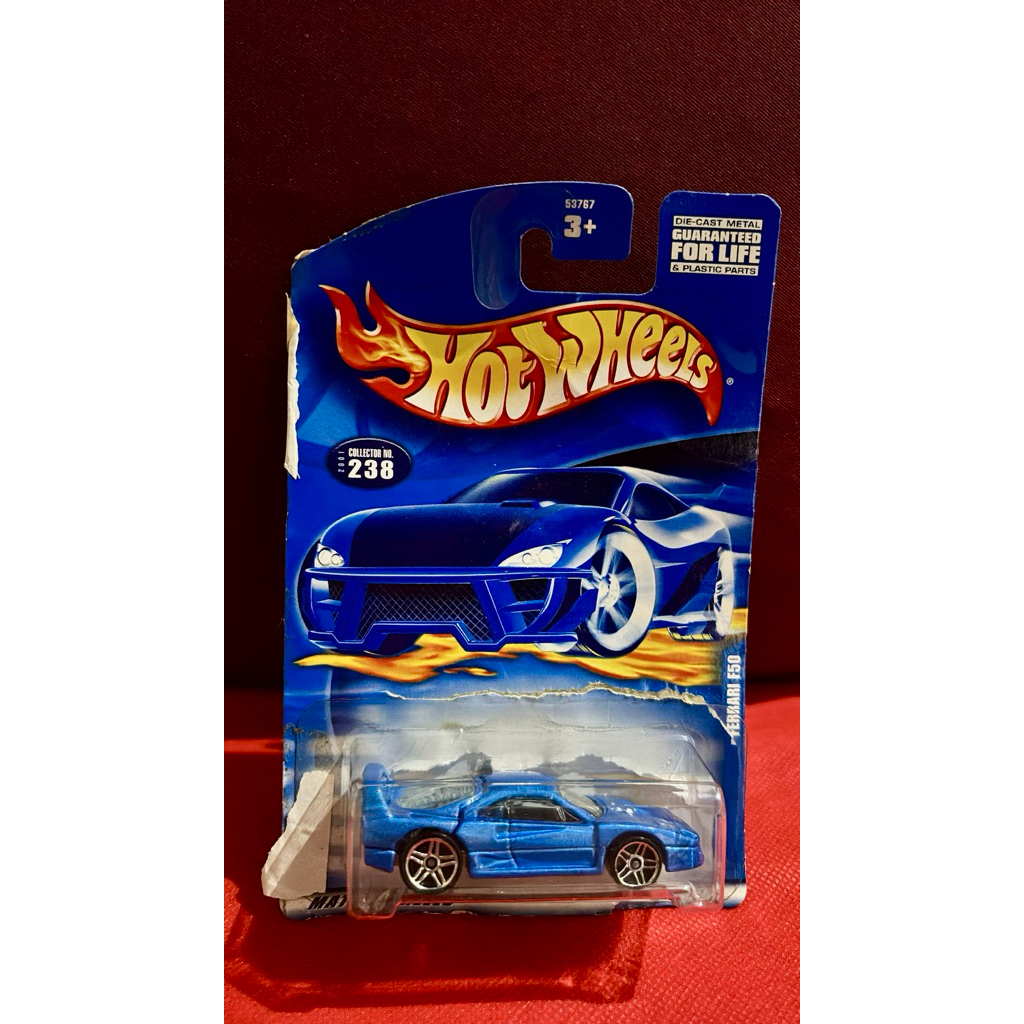 Hot Wheels Loose Ferrari F40 Blue Biru Card masih ada tapi jelek