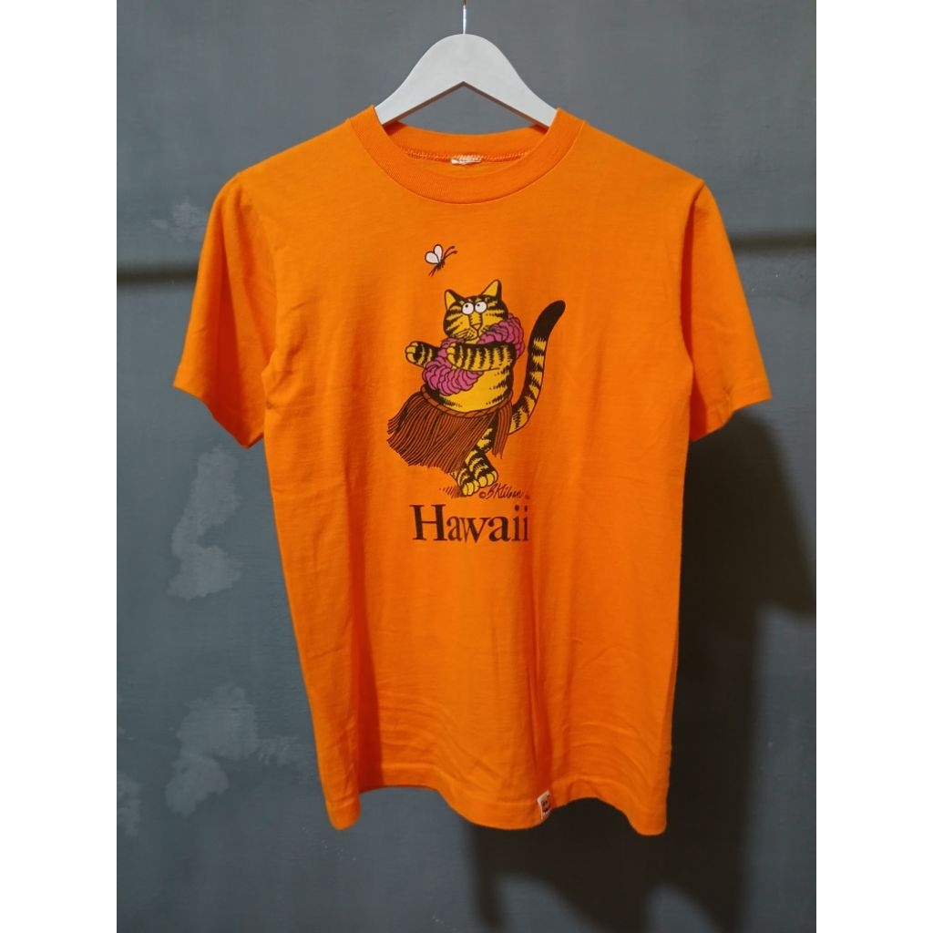 Kaos Vintage 80s Crazy Shirt Bkliban Hawaii Dance - S