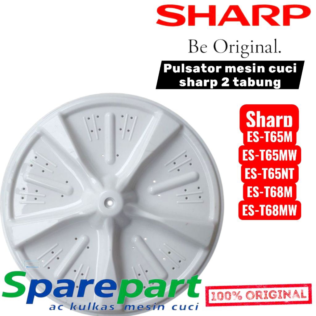 pulsator mesin cuci sharp ES-T65M ES-T65MW ES-T65NT ES-T68M ES-T68MW pulsator mesin cuci sharp 2 tab