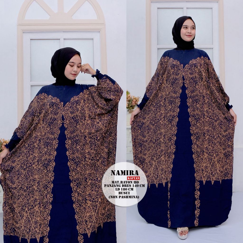 Grosir Gamis Kaftan Namira Terbaru 2025 Bahan Rayon Ld 180 Pb 140 Jumbo