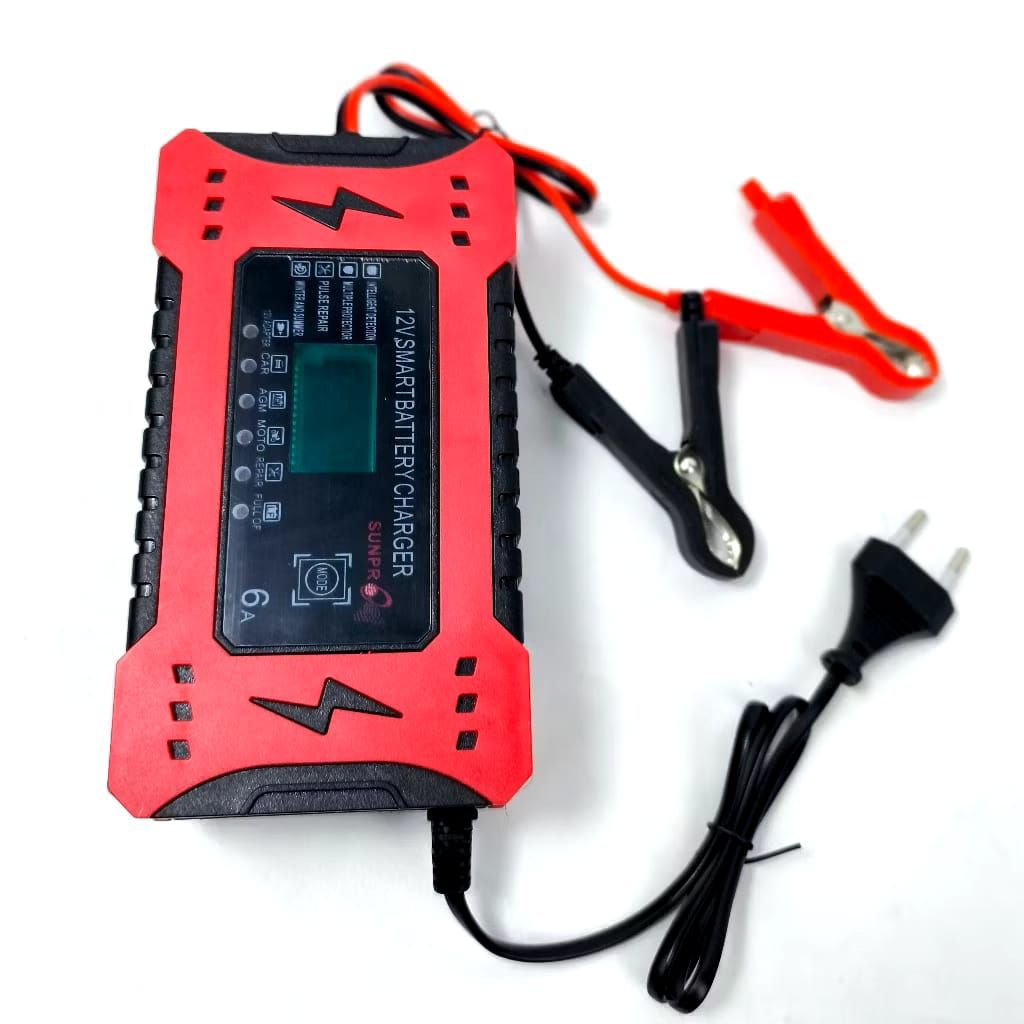 charger aki 6 amper 12VOLT otomatis motor dan mobil aki basah/kering