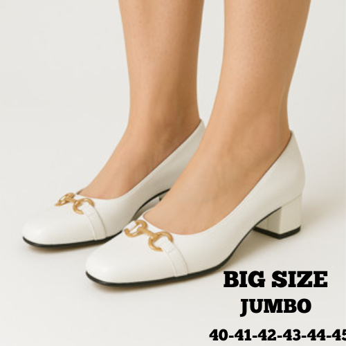 Sepatu Pantofel White Jumbo Heels Pantofel Wanita 3cm || Qeis Heels Pantofel Wanita Jumbo 3cm Nyaman