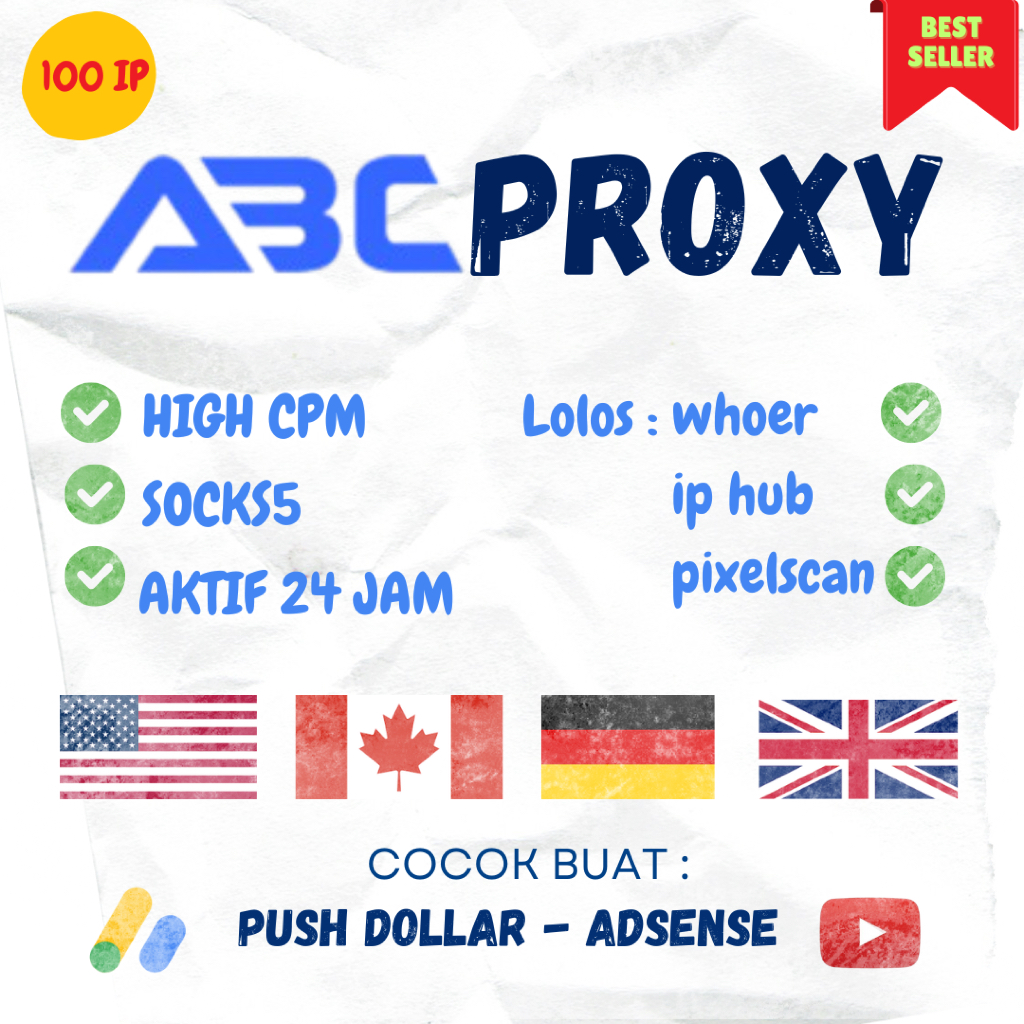 Premium Proxy Residential ABC S5 Proxy 100 IP Socks5