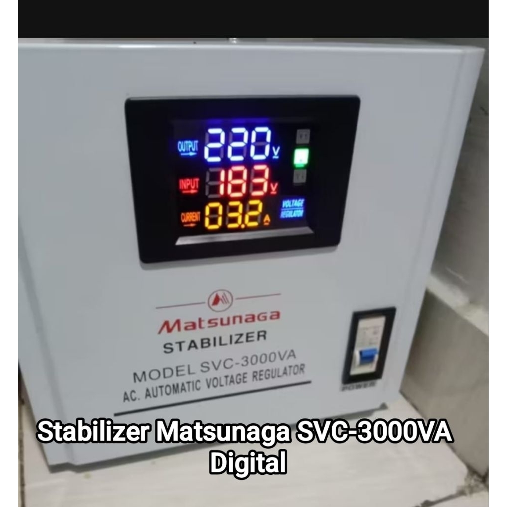 Stabilizer listrik/Stavol Matsunaga 3000 watt 1 phase digital/Stabilizer Matsunaga 3000 va digital/A