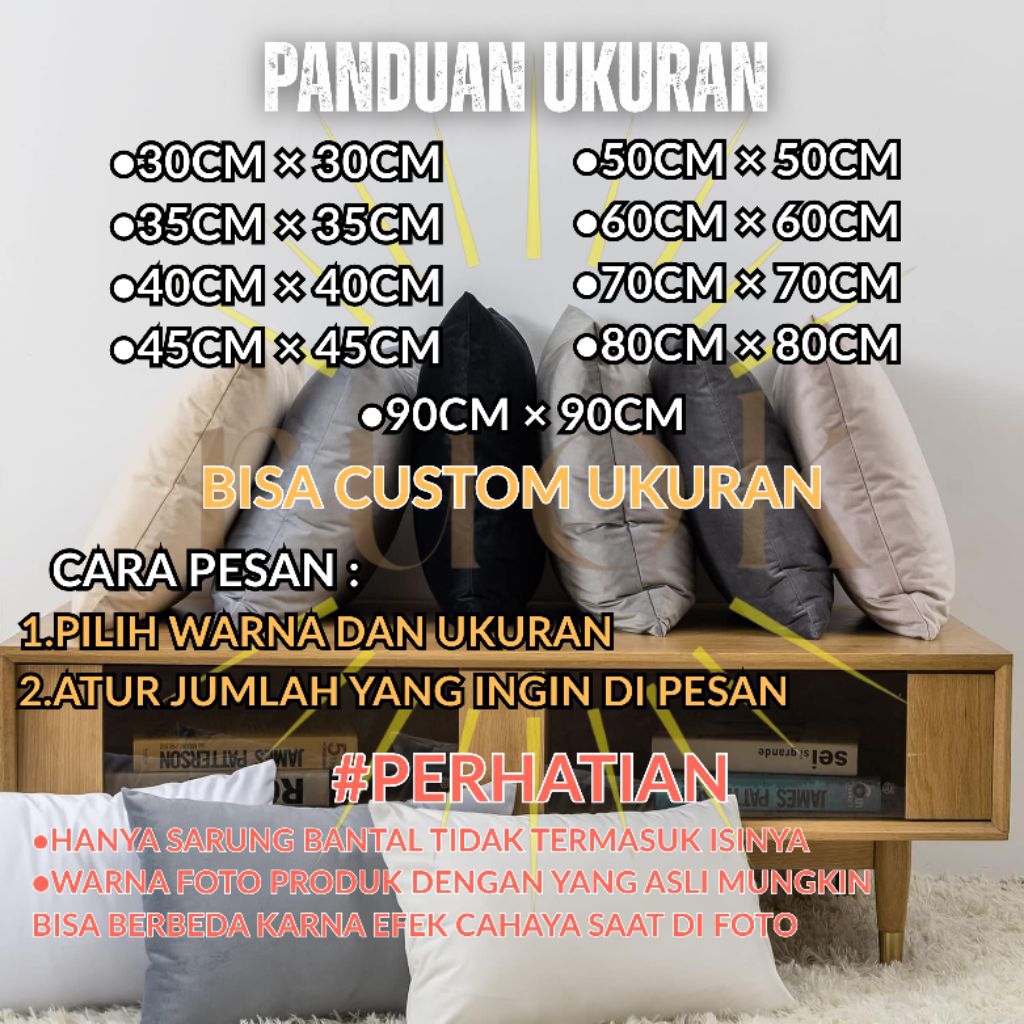 Soreshop_ Ruok.Id - Sarung Bantal Sofa Cantik Aesthetic Bahan Corduroy Di Shopee (Ukuran 30X30 35X35
