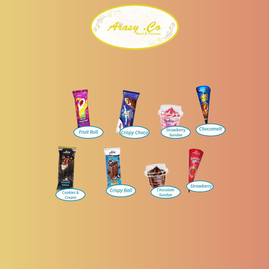 Arasy .Co - KHUSUS DAERAH BATAM Aice Ice Cream Stick Cone & Cup | Es Krim Enak dan Lezat