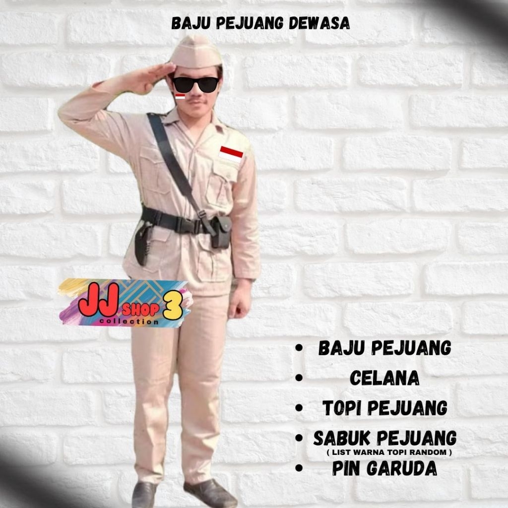 BAJU PEJUANG DEWASA. BAJU BUNGTOMO . BAJU VETERAN DEWASA