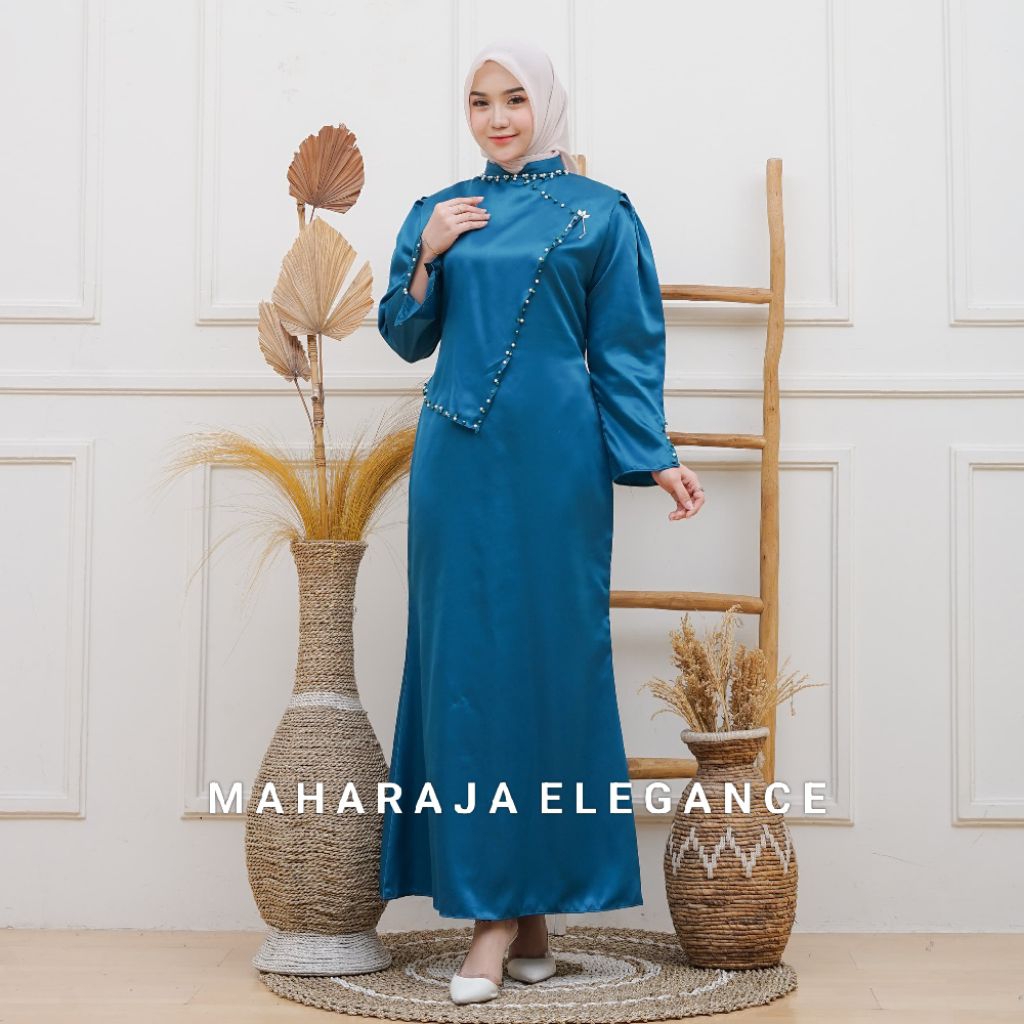 Maharaja Elegance - Amania Dress Gamis Baju Gaun Satin Silk Payet Duyung Bridesmaid Kondangan Wisuda