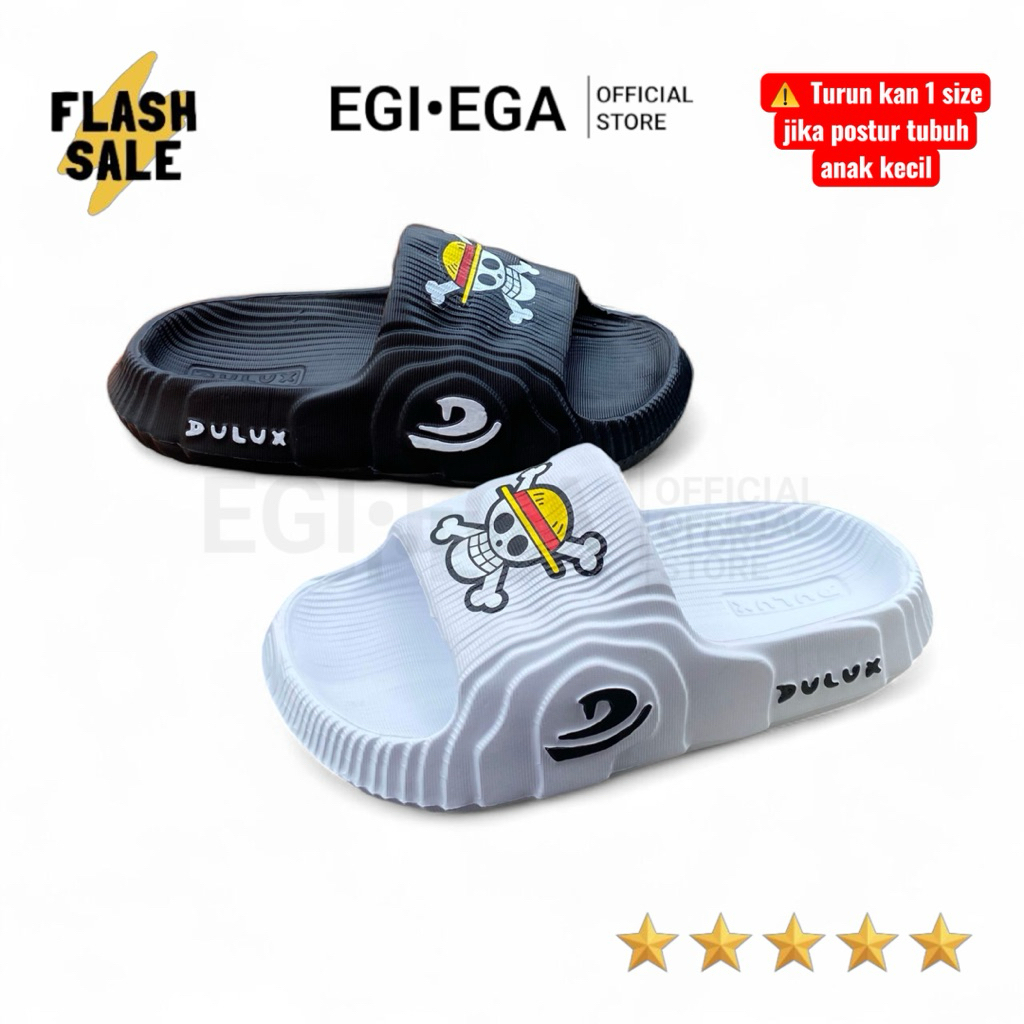 New Sandal Dulux/ Sandal Selop Anak laki laki Bahan Karet Slop Anak Laki-Laki sandal slop putih anak