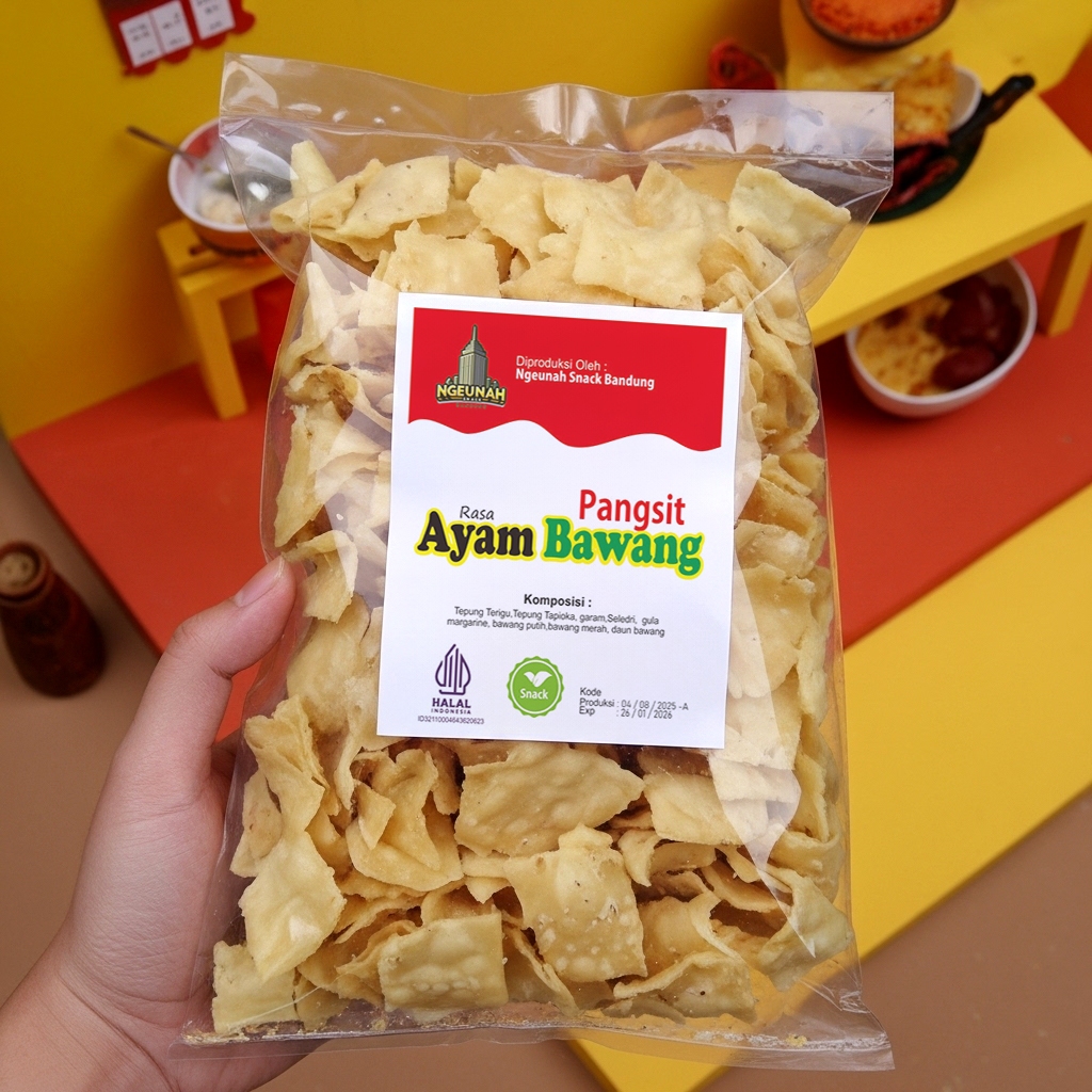 KRIPIK PANGSIT BAWANG 1 KG / PANGSIT GORENG- (Rasa – AYAM BAWANG ) Murah Enak / Kiloan
