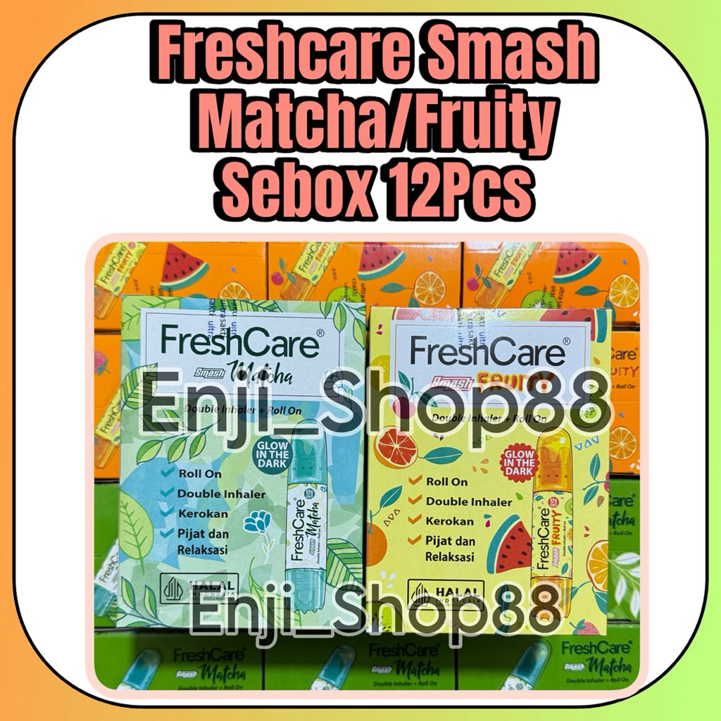 [ HARGA GROSIR SEBOX ] SEBOX 12 PCS FRESHCARE SMASH MATCHA SEBOX 12 PCS FRESHCARE SMASH FRUITY INHAL