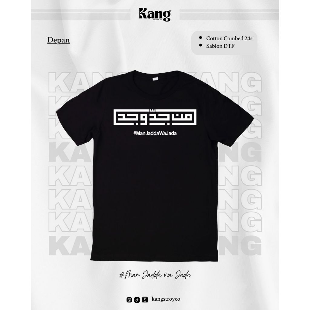 Kaos Kang (kaos santri) Man Jadda Wa Jada Kang Santri Series