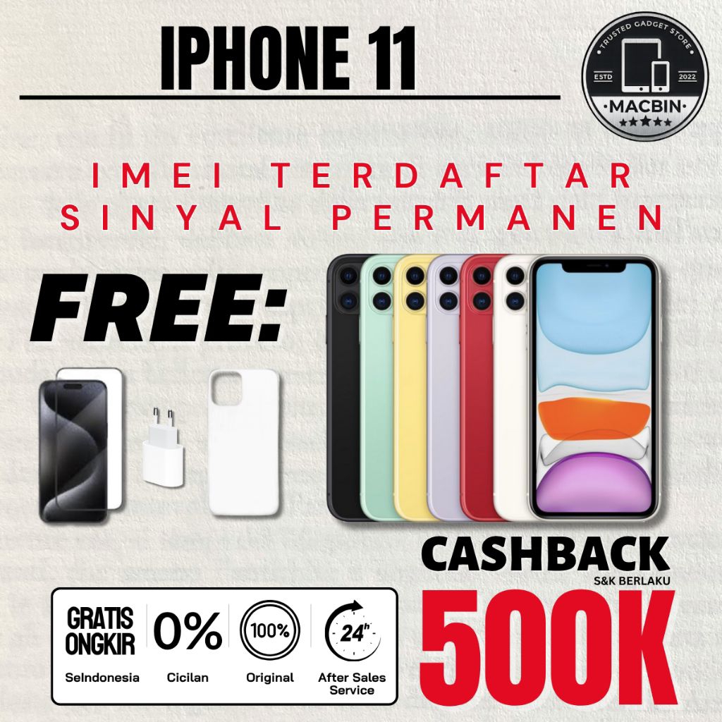iPhone 11 256GB 128GB 64GB Second Fullset Original Resmi indonesia bukan 11 pro max