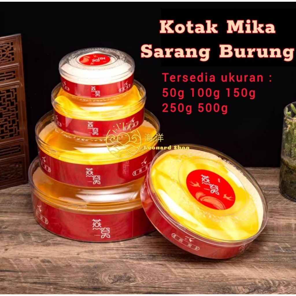 Kotak Sarang Burung Walet Mika Tebal Kualitas Bagus Ukuran 50g 100g 150g 250g 500g Cocok Untuk Gift 