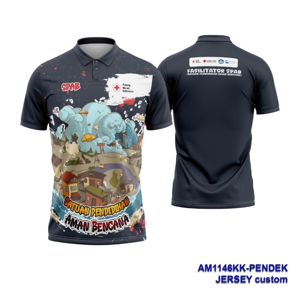 Kaos Jersey PMI PELATIHAN Aman Bencana SPAB 2025