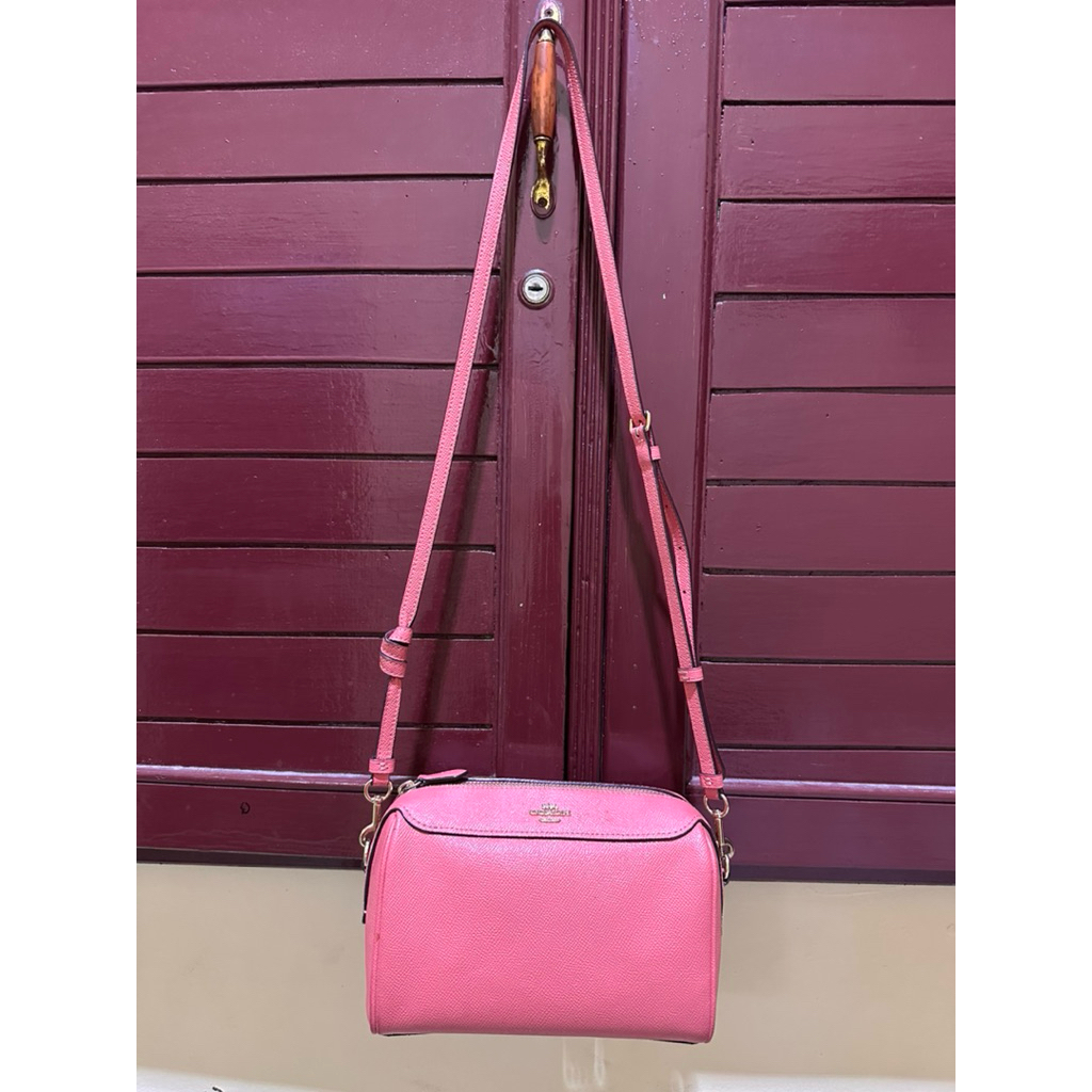 Preloved Tas Coach Mini Bennet Crossbody Pink Original
