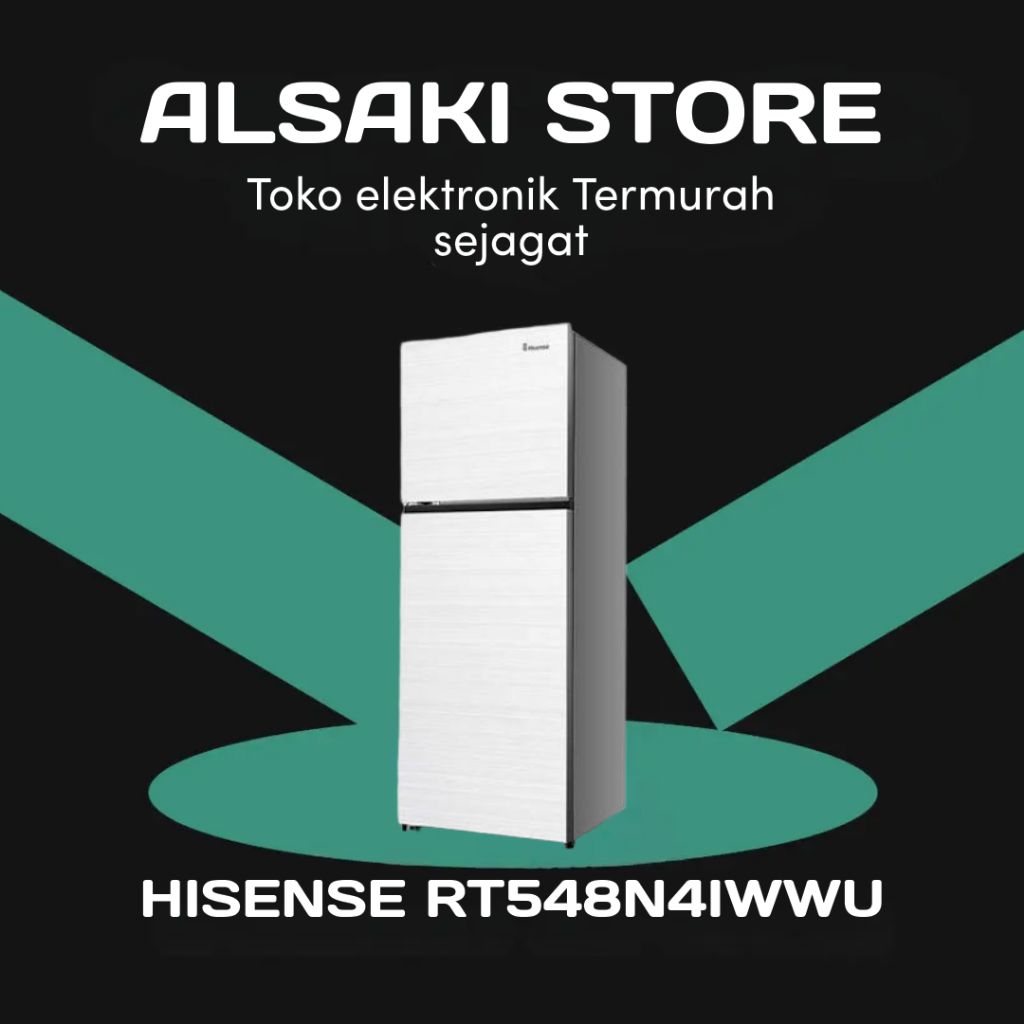 HISENSE KULKAS 2 PINTU BESAR BIG 2 DOOR REFRIGERATOR RT548N4IWWU
