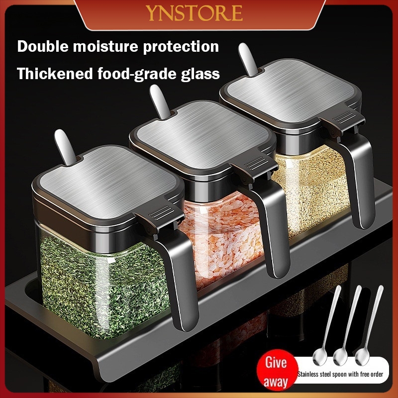 Kotak Bumbu Toples Bumbu Wadah Garam untuk Dapur Rumah Tangga Tempat Garam dan Bumbu Kotak Penyimpan