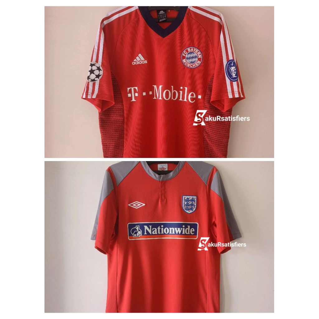 [BUNDLING USED] Jersey Bayern Munchen Home 2002/03 dan Training England 2010