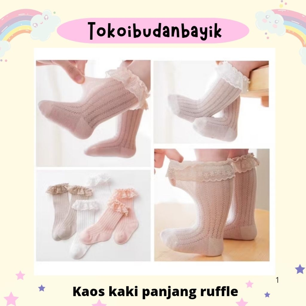 Kaos Kaki Ruffle panjang import
