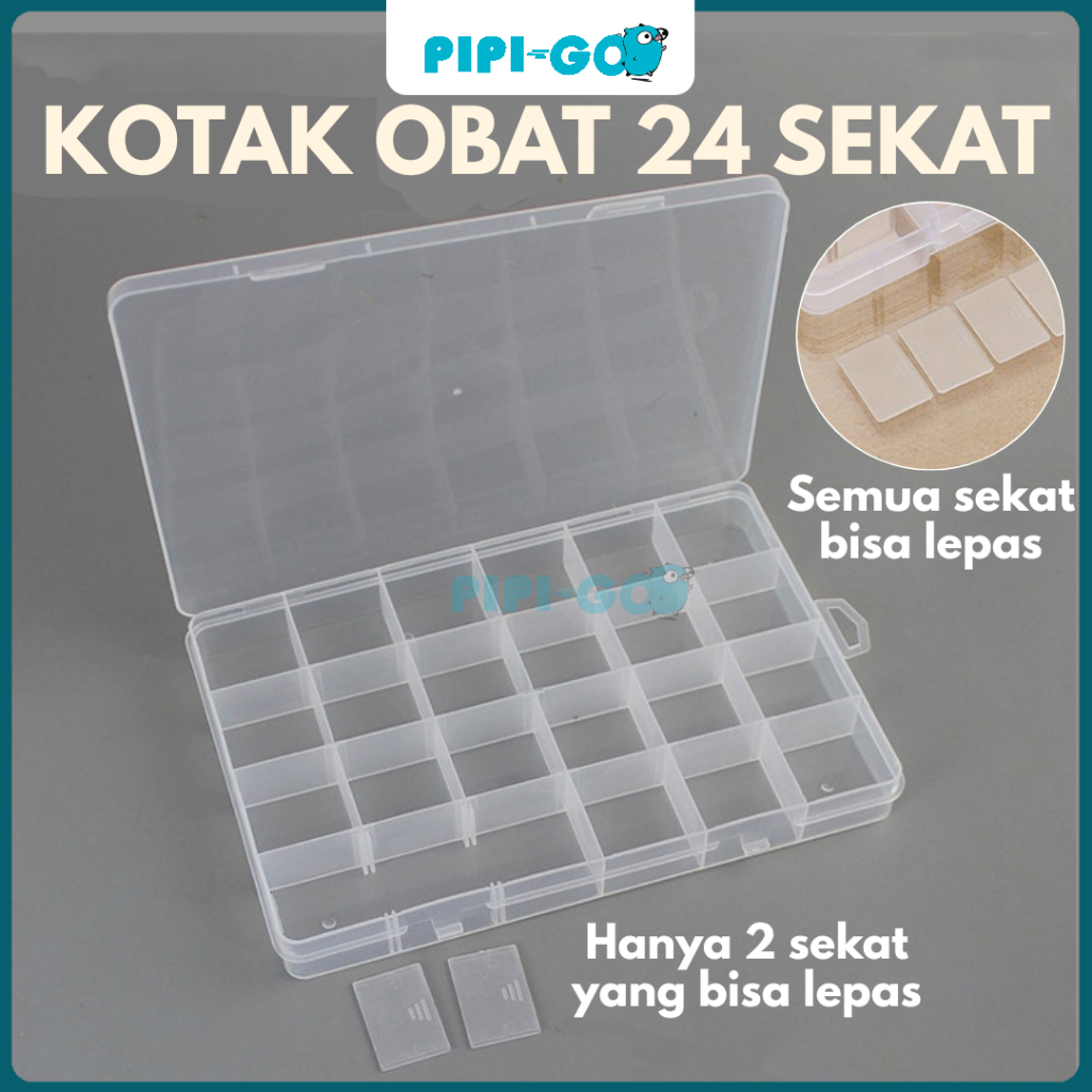 PPG.- Storage Box Case Organizer 24 Sekat Bisa Lepas Pasang Tempat Aksesoris Storage Box 24 Sekat Ko