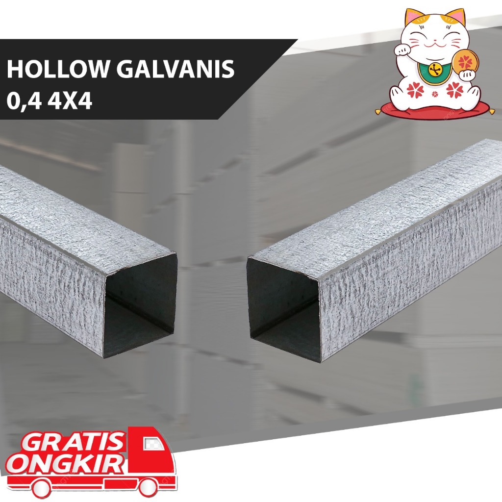 Hollow Galvanis 0,4mm 4x4 | Besi Hollow 4x4 Galvanis 0,4mm | Besi Holo 4x4