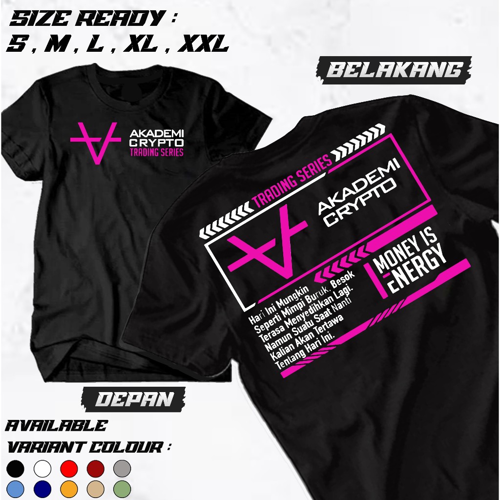 Kaos Akademi Crypto New / Kaos Crypto / Cotton 24s PREMIUM - Kaos Pria Wanita - Kaos Distro Premium 