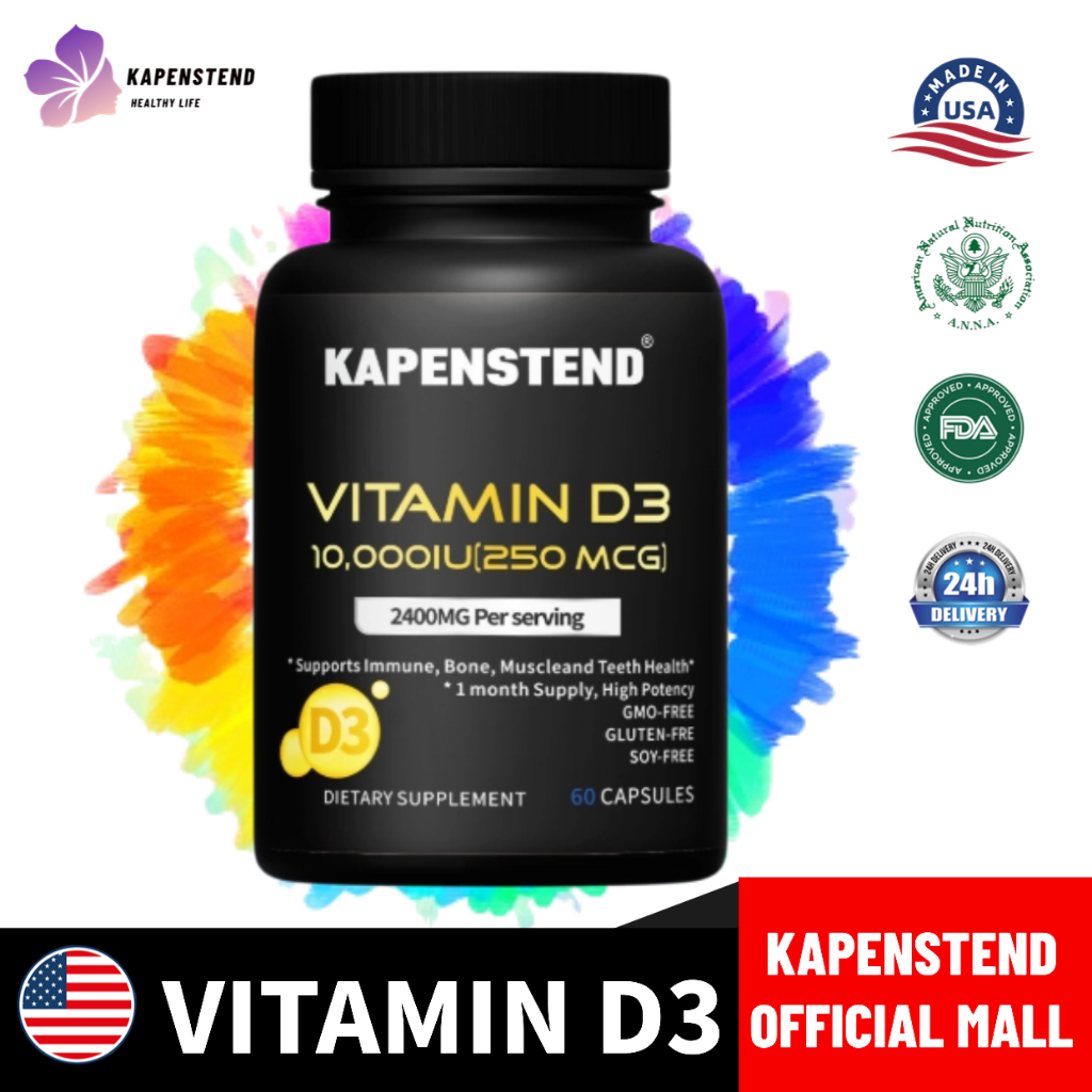 Vitamin D3 10000IU Untuk Tulang & Kekebalan || Vitamin D3 10000IU Softgels Kesehatan Optimal