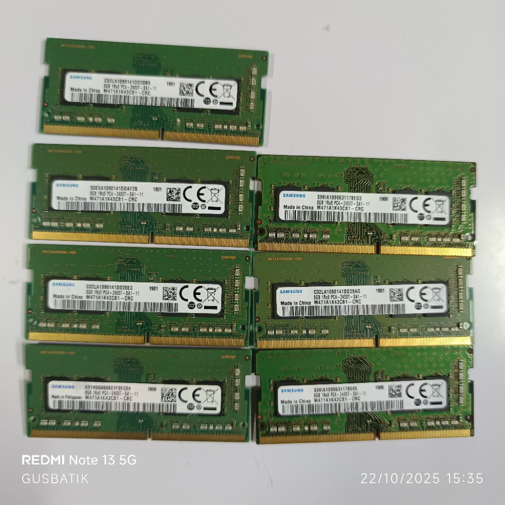 ram memori laptop sodim ddr4 8gb pc4 2400t pc 2400 samsung sk hynix skhynix second murah original
