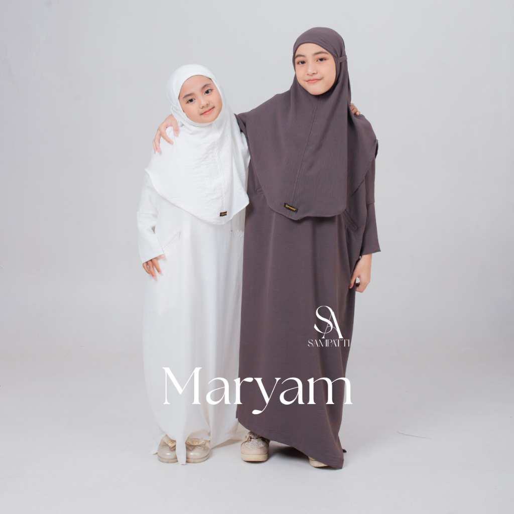 Abaya Anak Maryam - Abaya Anak Maryam Series Gamis Anak Perempuan putih / Gamis Anak Syar'i Set