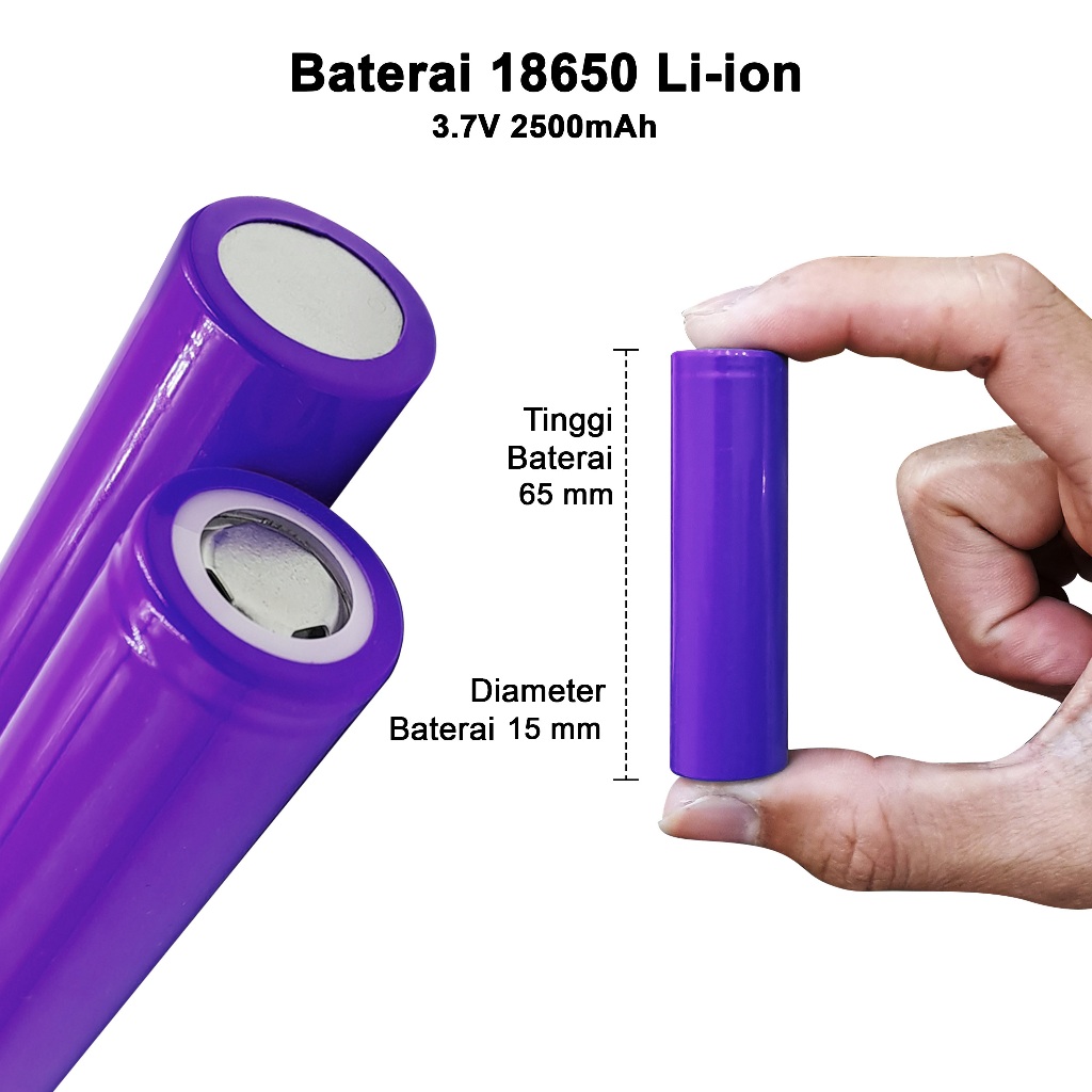 BATERAI 18650 1200MAH 3.7 VOLT BATERAI RECHARGEABLE