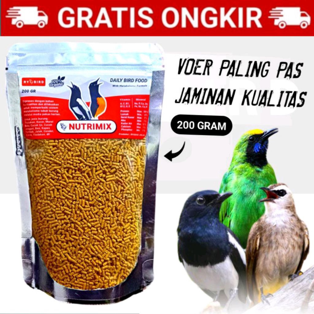 NUTRIMIX VOER KUNING Pakan Burung Murai Kacer Trucuk Jalak Cucak Ijo