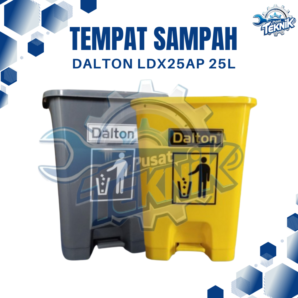 Tempat Sampah Dalton 25Liter / Tong Sampah Dalton – Abu-abu – Kuning