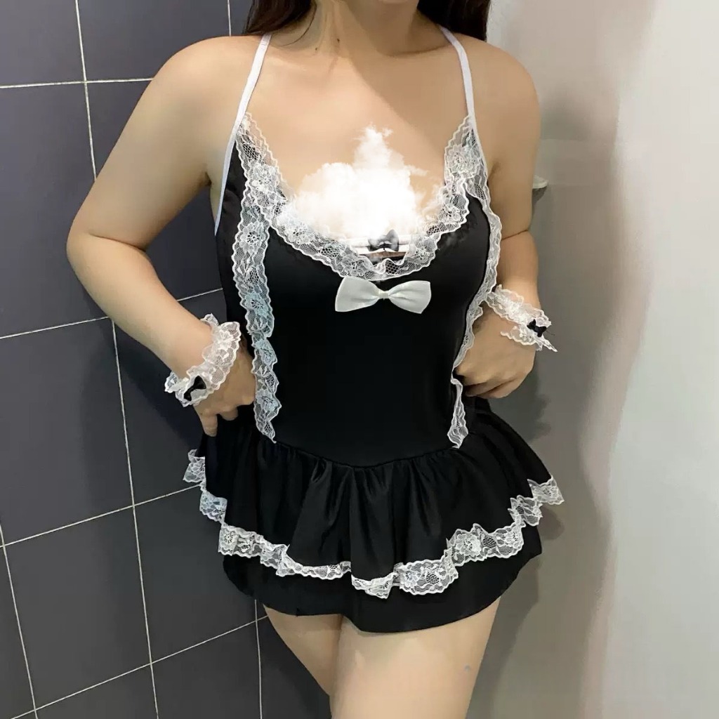 Lingerie Sexy Cosplay Ukuran Jumbo Kostum Cute Maid Outfit Japanese Lolita Dress Seragam Cosplay A17