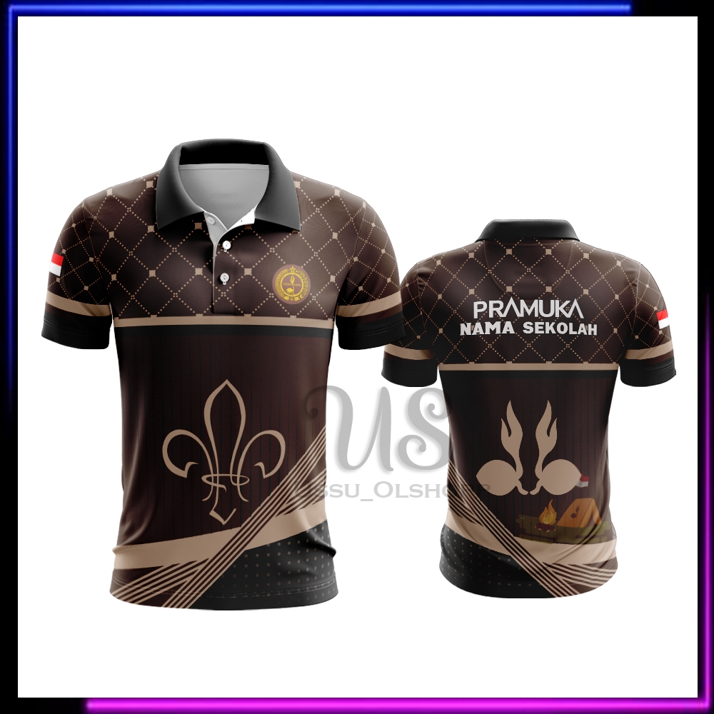 Kaos Polo Pramuka Lengan Pendek / Jersey Pramuka / Baju Pramuka Pembina / Seragam Pramuka Custom Nam