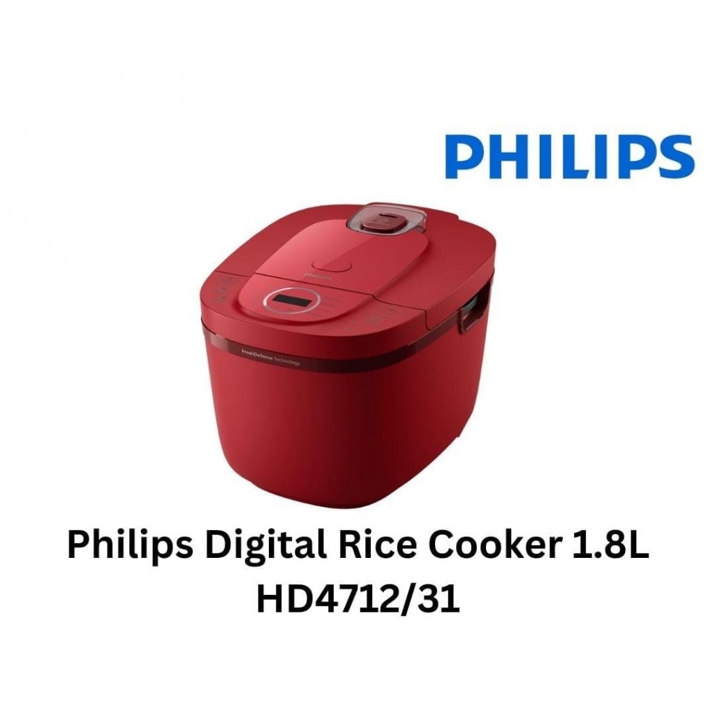 (NEW)Philips HD4712/31 – Rice Cooker 1.8 Liter 5 Menu Merah “