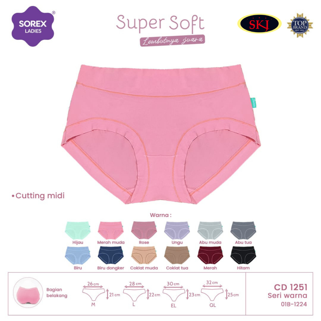 CD Wanita SOREX 1251 Soft / CD Perempuan SOREX Soft / Celana Dalam Grosir
