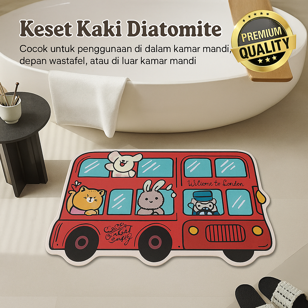 Alas Kaki Kamar Mandi, Kamar Tidur- Keset Lantai Kaki Anti Slip / Keset Printing - Keset Lantai Pint