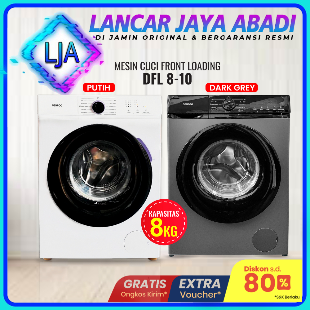 DENPOO Mesin Cuci Denpoo Front Loading DFL-8-10 ( 8,kg )