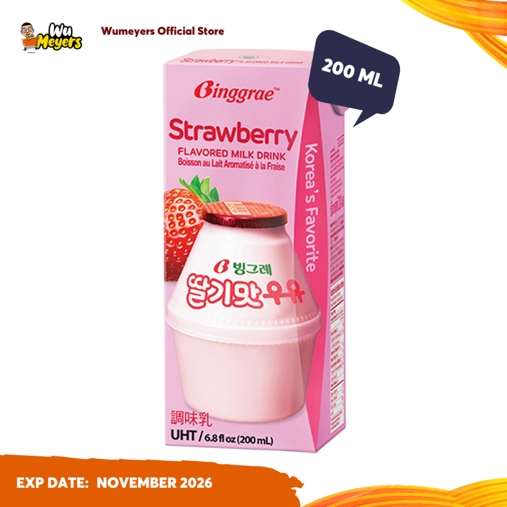 Binggrae Strawberry Milk Korea 200ml – Susu Rasa Stroberi Favorit Korea