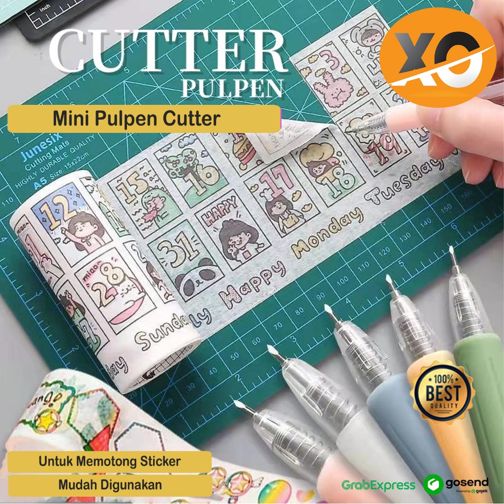 Pisau Cutter Mini Bentuk Pena Pulpen Cutter Serbaguna untuk Memotong Stiker Pulpen dan Bahan DIY Pis